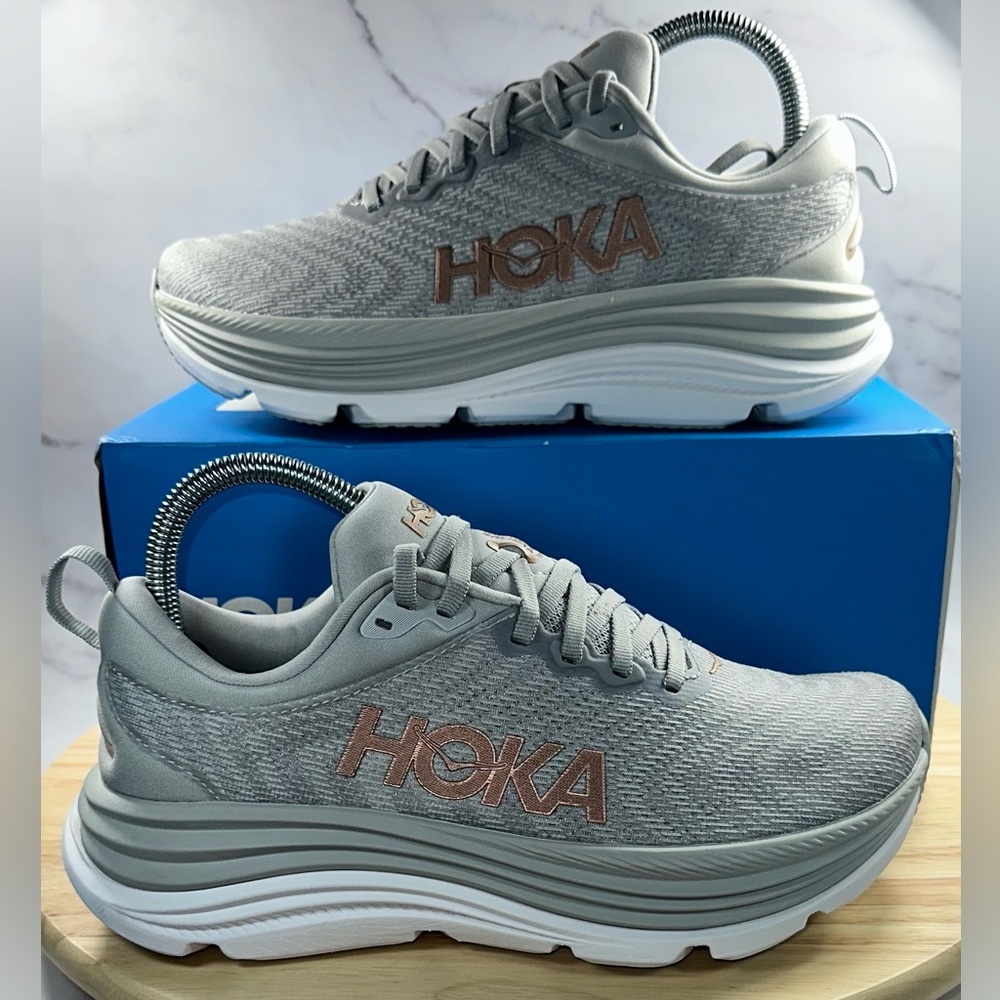 Hoka One One Gaviota 5 Gray Running Shoes 1134270 HMRG Women’s Size 7 D (Wide)